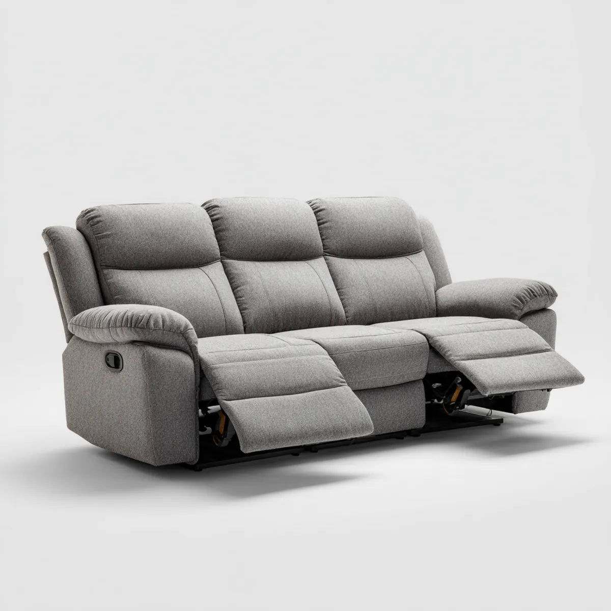 Sofa, 3-osobowa rozkładana sofa szary poliester 200 x 95 x 100 cm