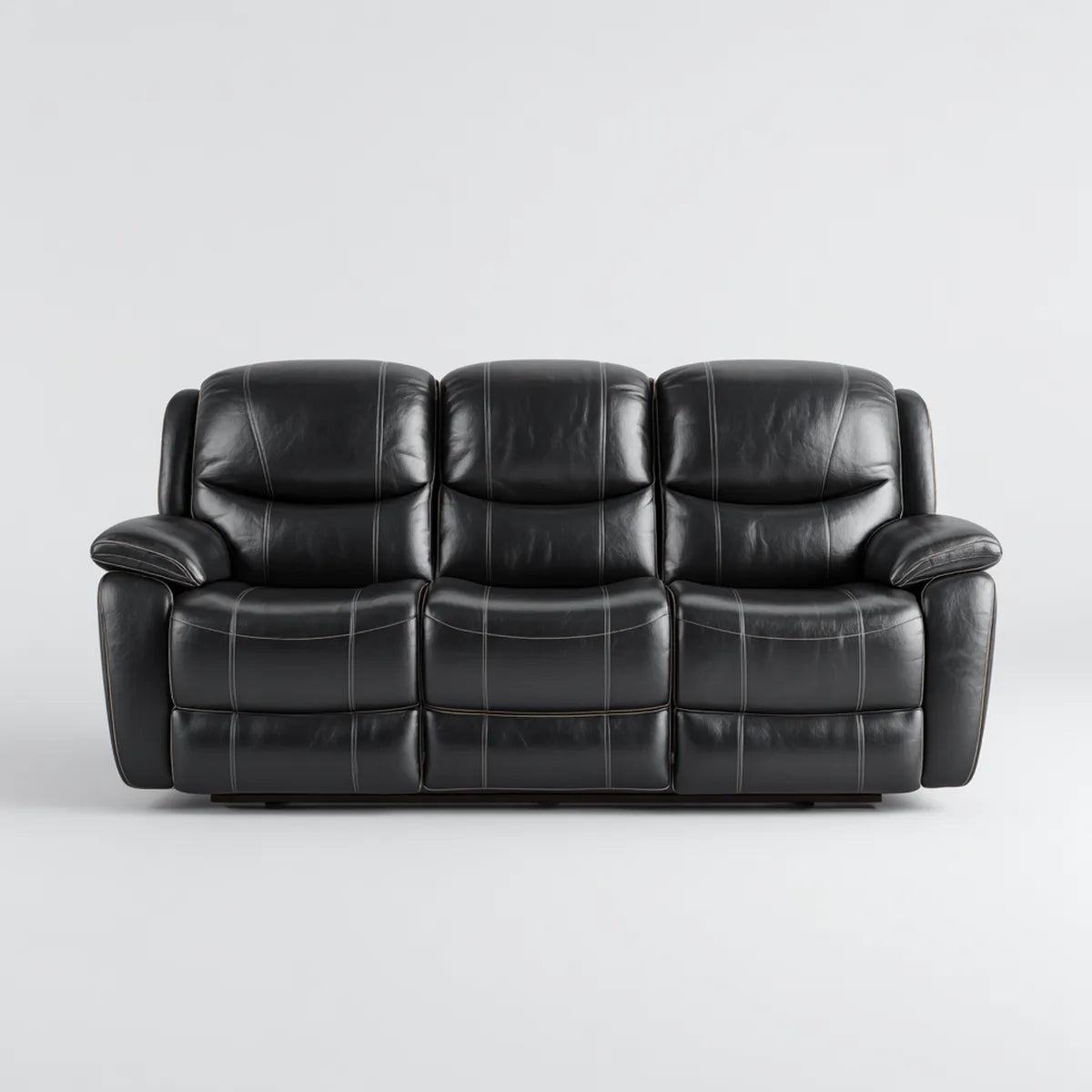 Sofa, 3 fotele czarna sofa w skórze PU 210 x 95 x 100 cm