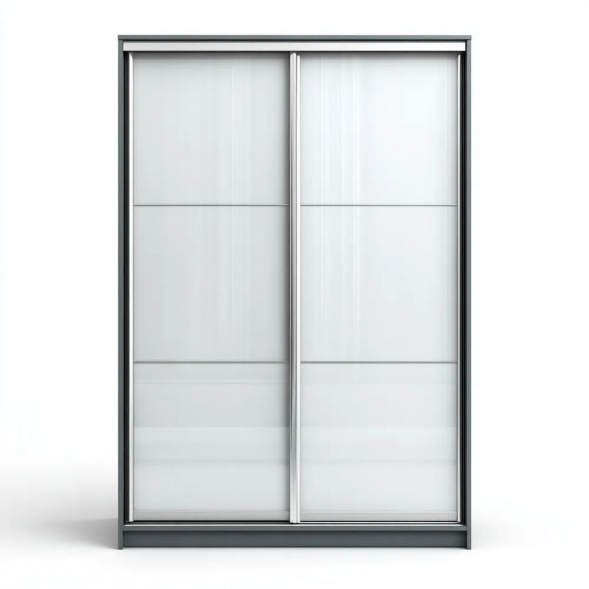 Szafa, Podwójna szafa z aluminium i srebrnym szarym szklana, 120 x 60 x 200 cm