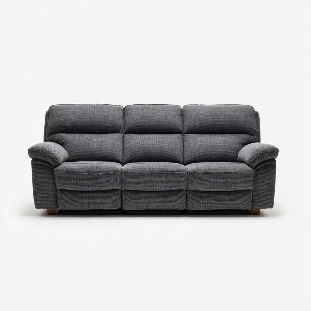 Sofa, 3 siedzenia szary antracyt 210 x 95 x 100 cm poliester prostokątna kształt