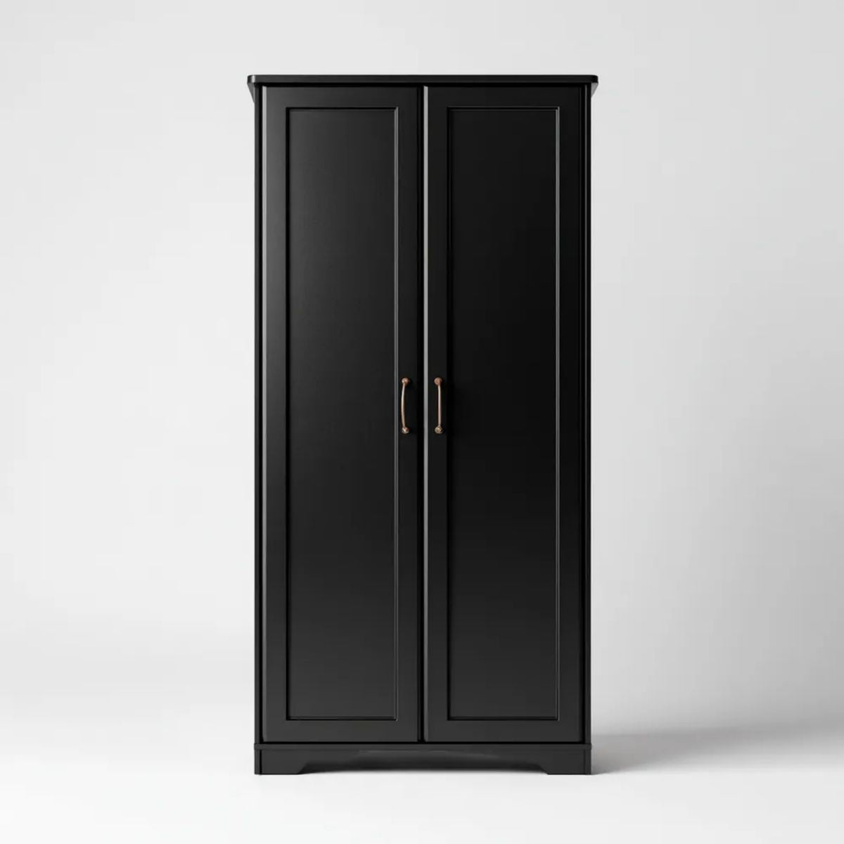 Szafa na ubrania 2 czarne drzwi w panelach MDF 80 x 50 x 180 cm