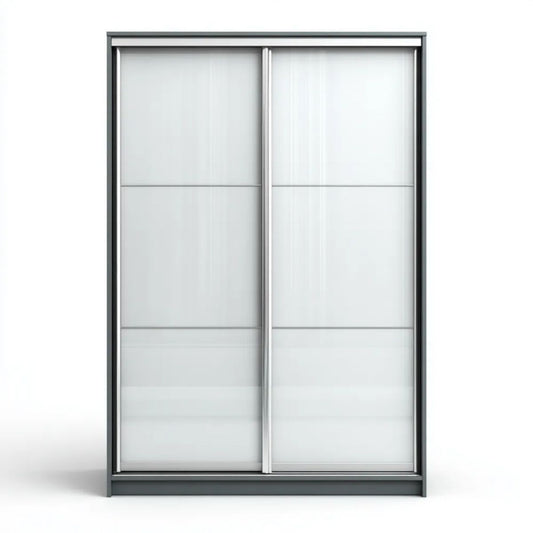 Szafa, Podwójna szafa z aluminium i srebrnym szarym szklana, 120 x 60 x 200 cm