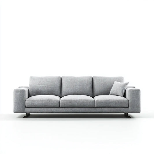 Sofa, Szara sofa w prostokątnym poliestrze 220 x 90 x 85 cm