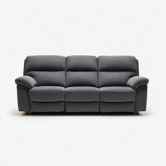 Sofa, 3 siedzenia szary antracyt 210 x 95 x 100 cm poliester prostokątna kształt
