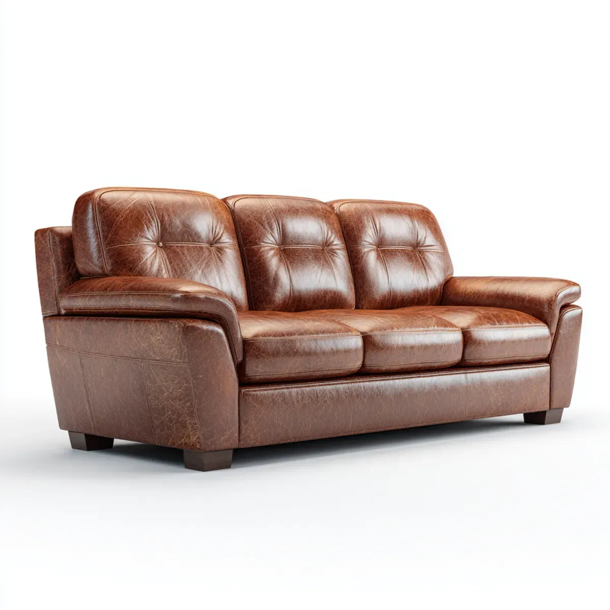 Sofa, 3- fotela Brązowy 210 x 92 x 90 cm PU- sztuczna skóra prostokątna